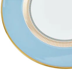 HELIA Plate, hvit og turkis/gull