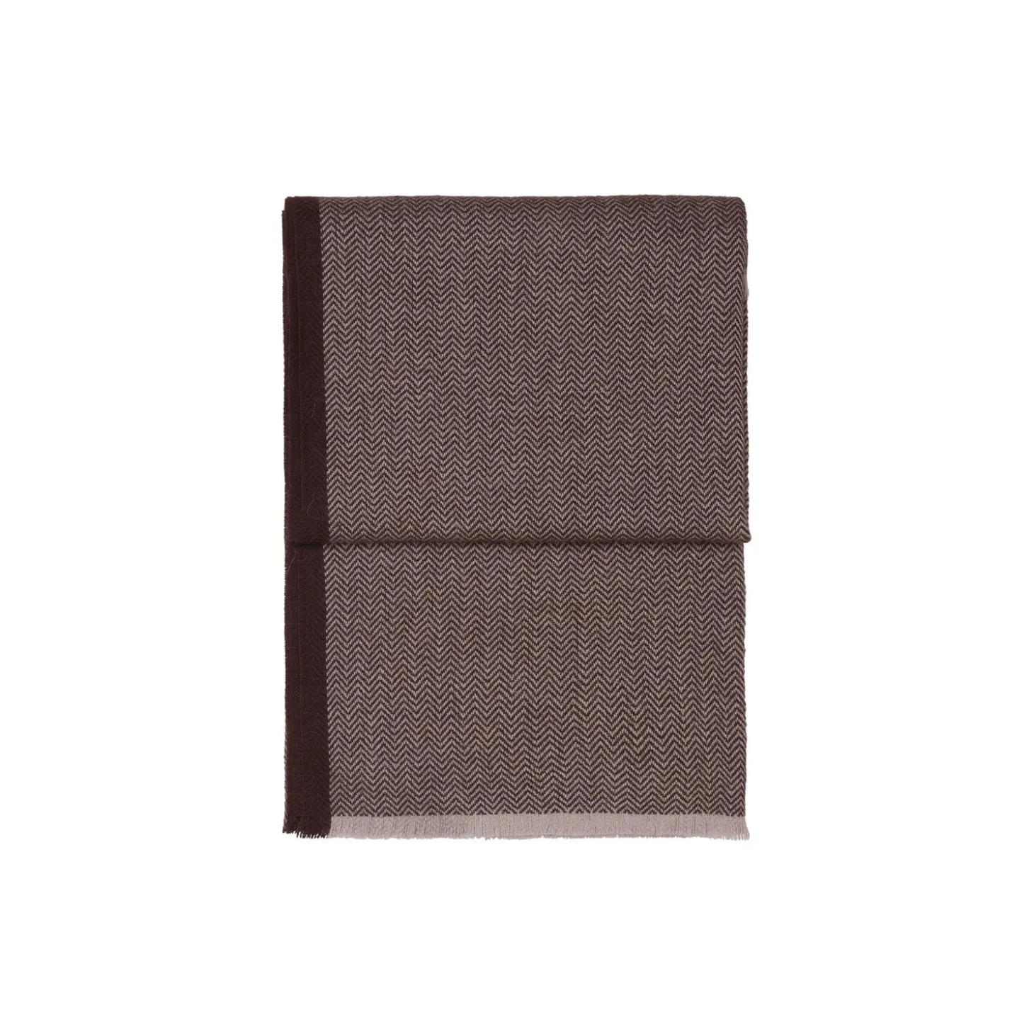 Herringbone pledd, chocolate/beige