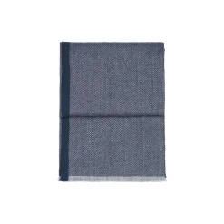 Herringbone pledd, dark blue/grey