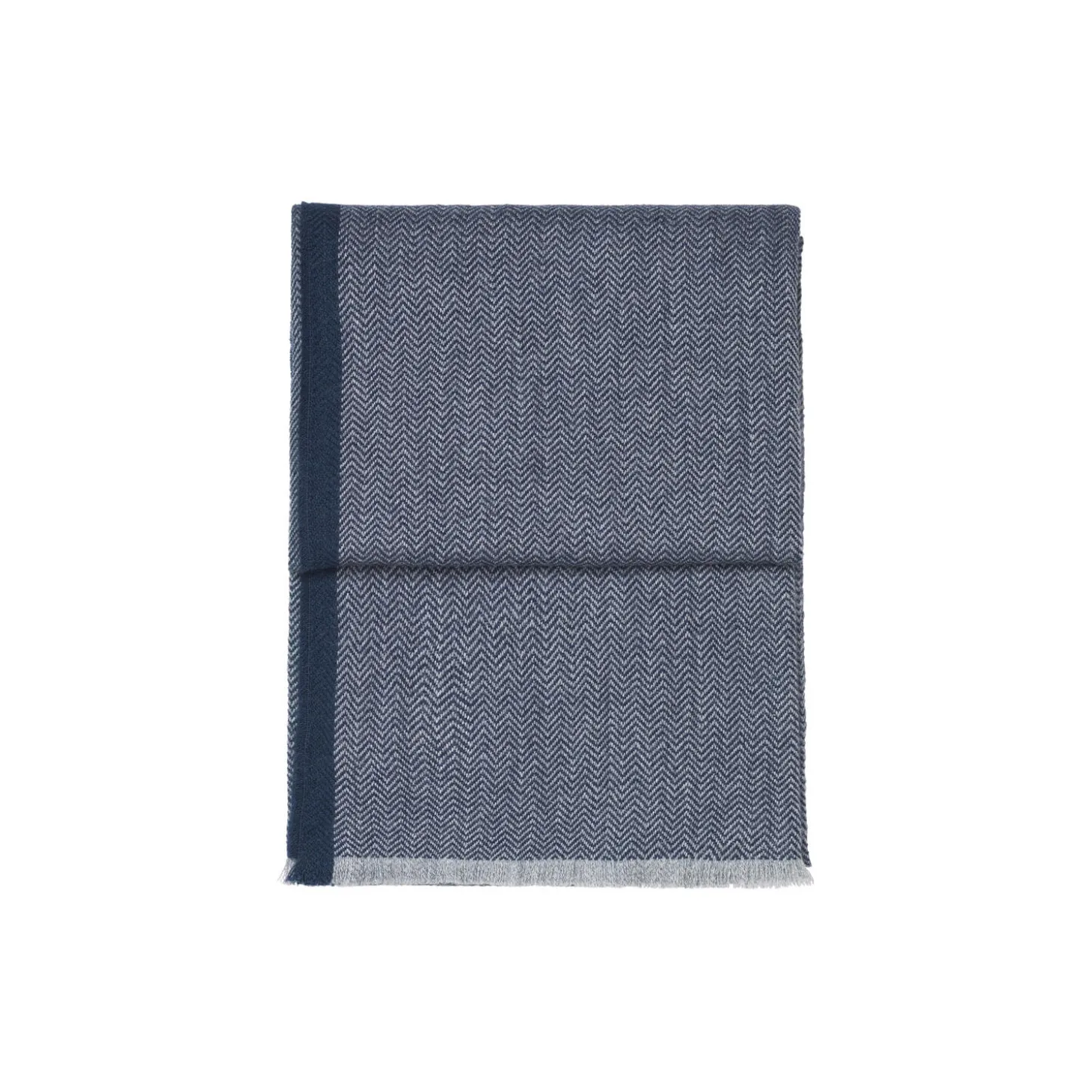 Herringbone pledd, dark blue/grey