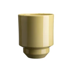 Hoff GLAZED potte, pale yellow