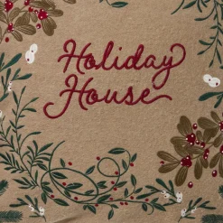 Holiday House Pillow Cover, beige multi