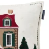 House Velvet Pillow Cover, white multi