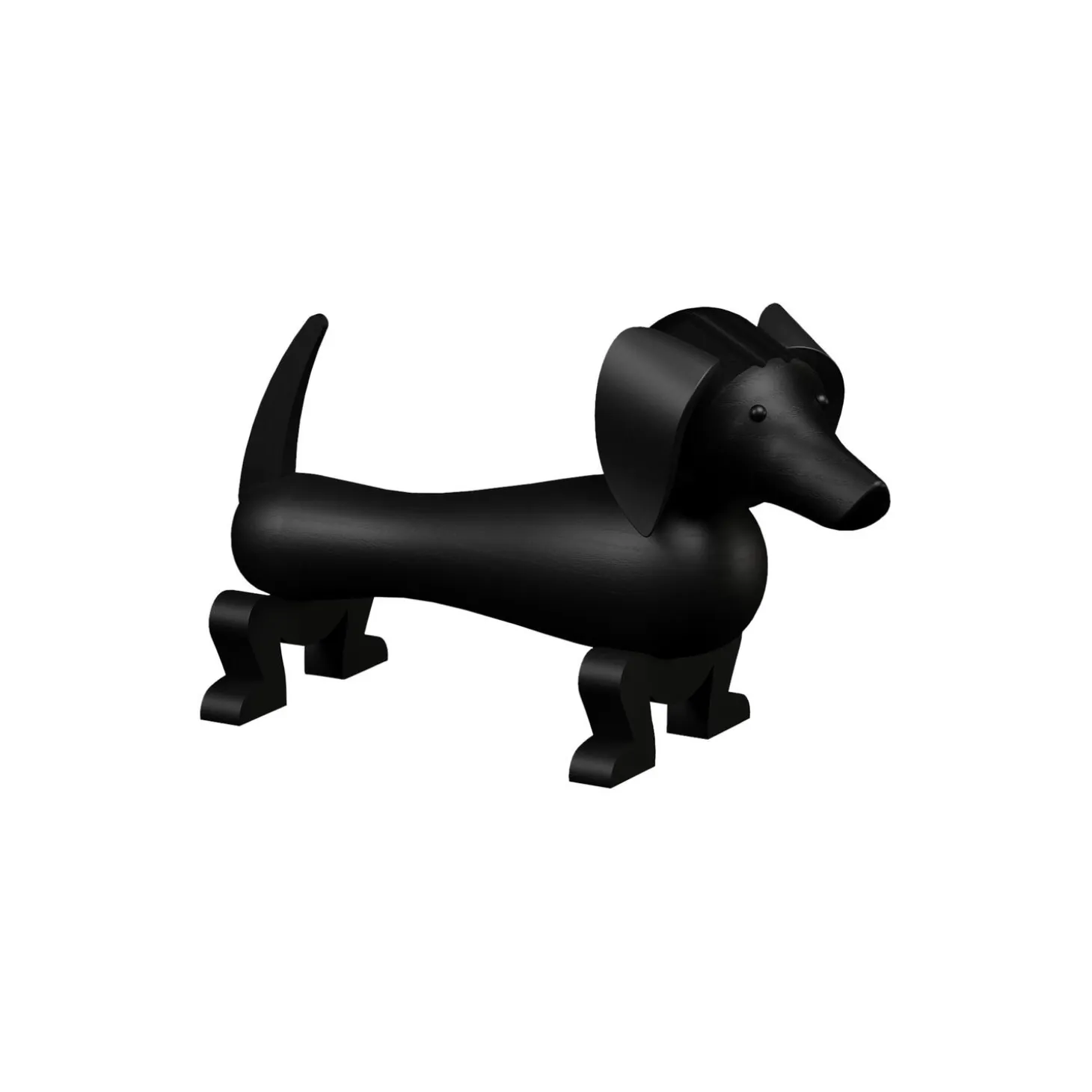 Hund medium, mørk beiset eik