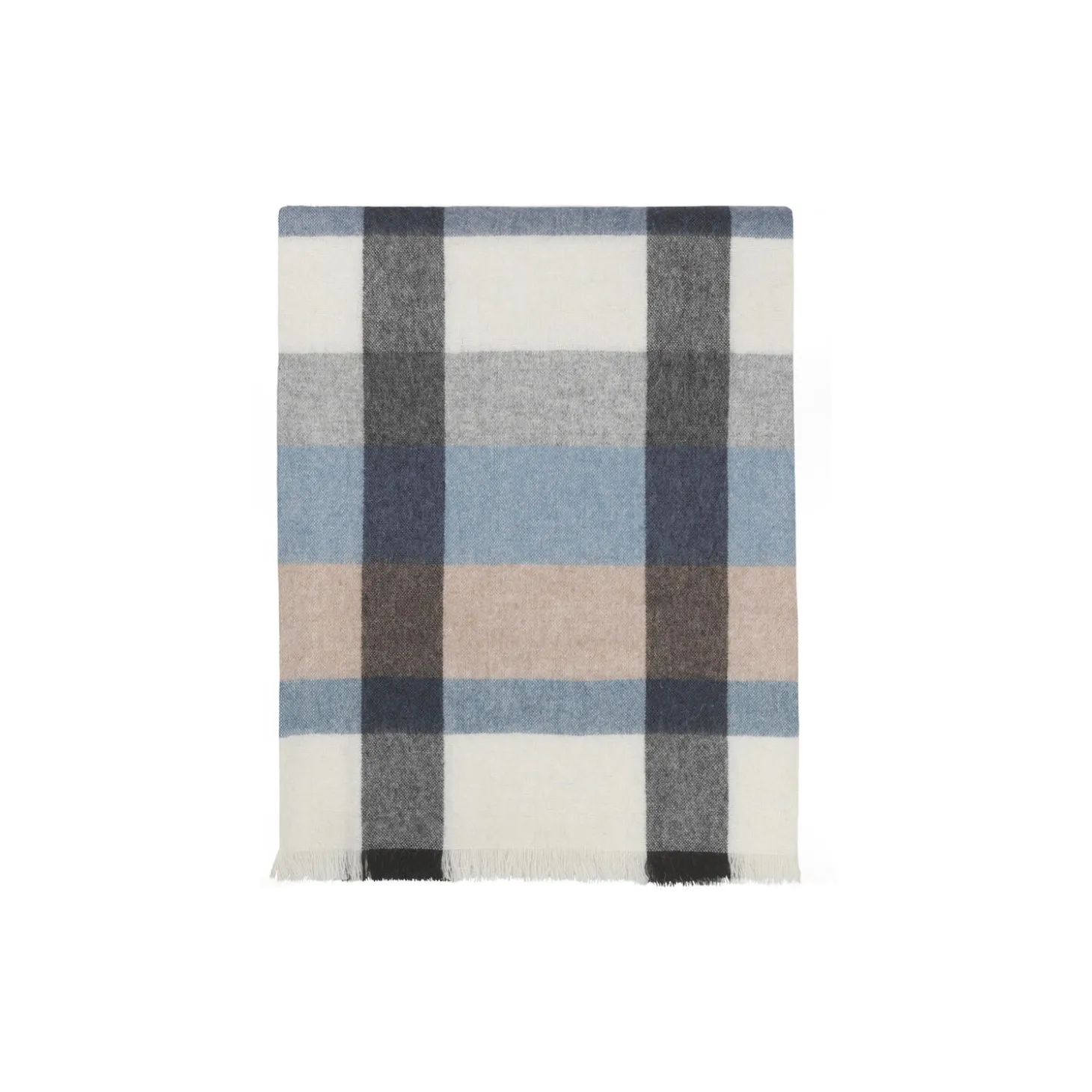 Intersection pledd, ocean blue/white/grey