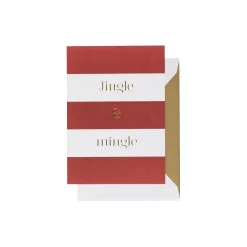 Jingle & Mingle kort, hvit/rød/gull