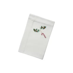 Juleserviett med julehjerte, hvit