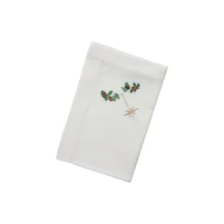 Juleserviett med julehjerte, hvit