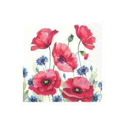 Kaffeserviett Modern Poppy, hvit