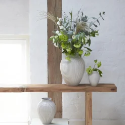 Knabstrup vase med riller, grey