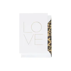 LOVE kort, hvit/gull