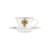 Lucia kaffekopp m/skål sett, hvit/rød/grønn