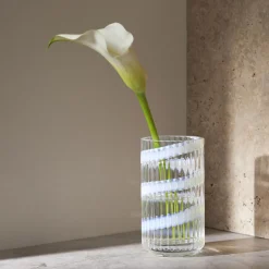 Lyngby Vase, swirl white