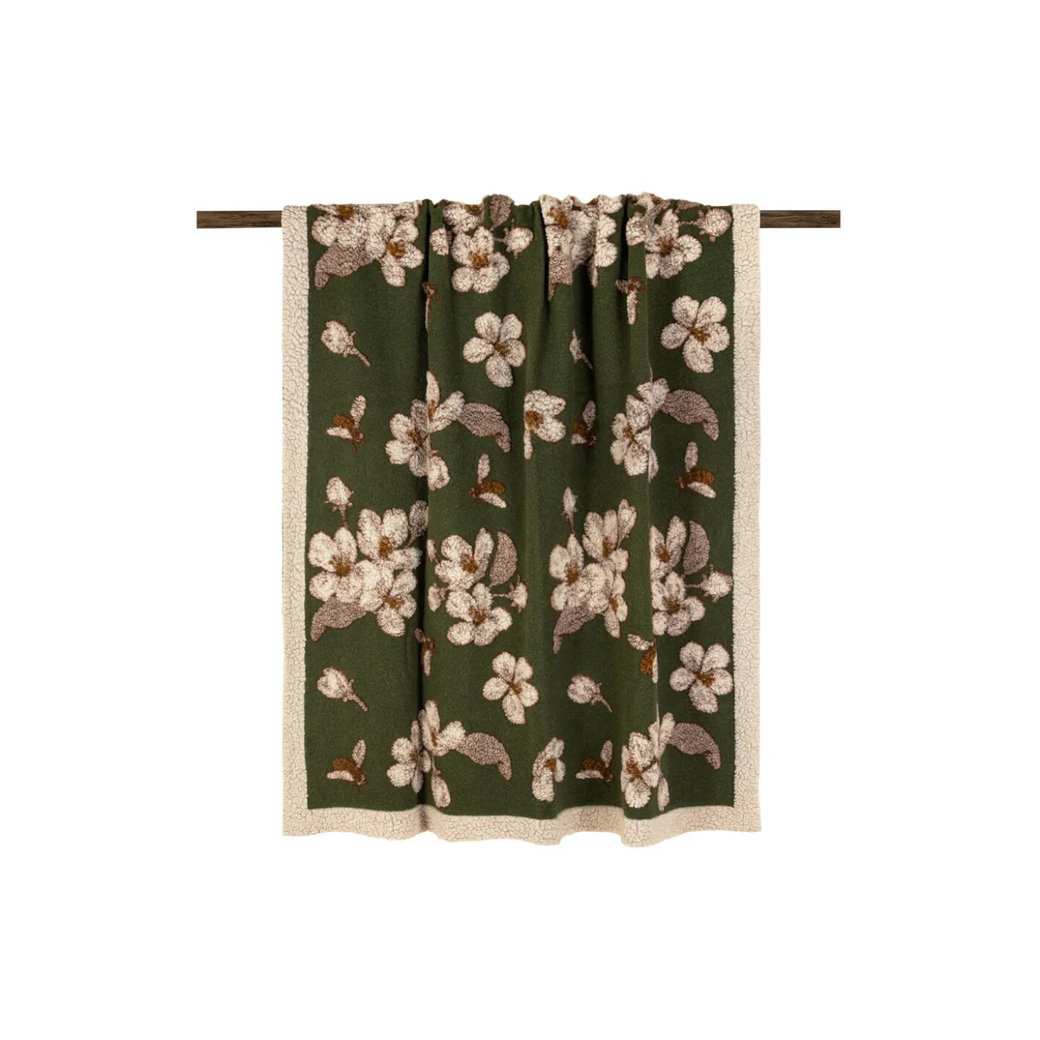 MAGNOLIA GREEN Boiled wool pledd 150x190cm