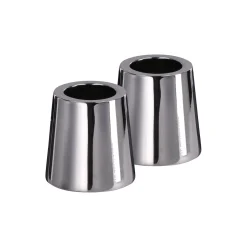 Mini kjegleformet lysestake 2-pakk, chrome