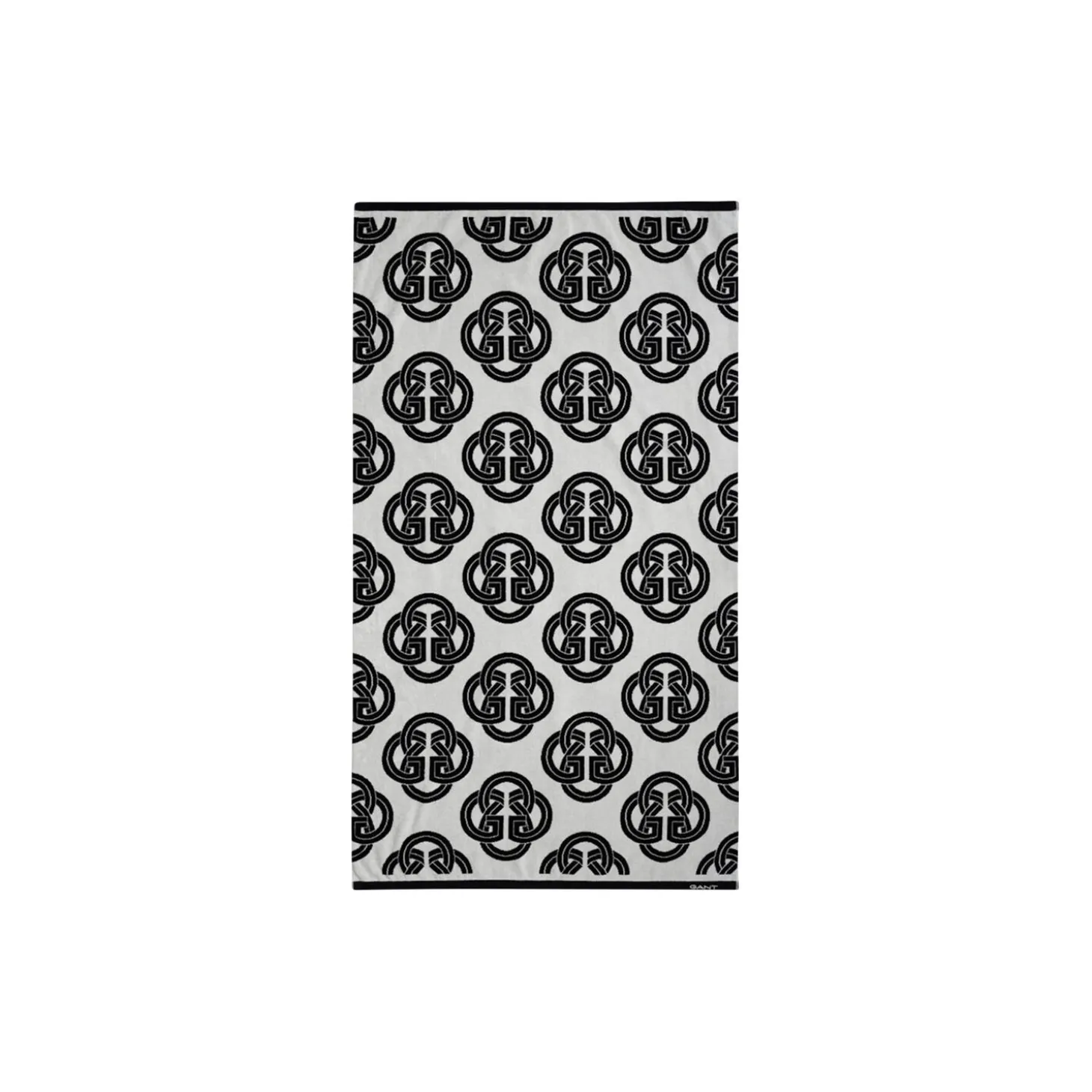 Monogram Print badehåndkle, black