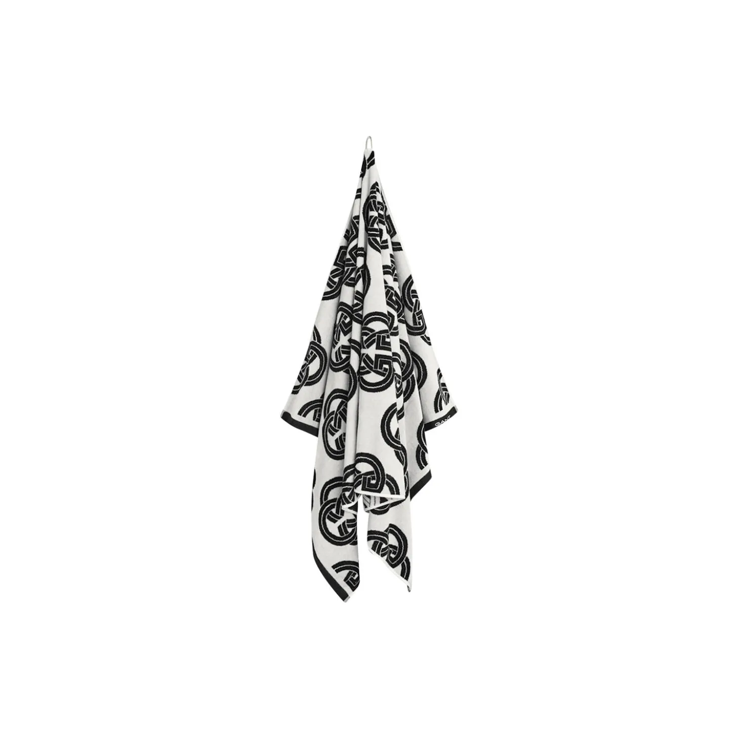 Monogram Print badehåndkle, black