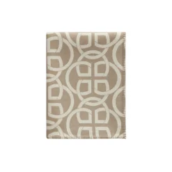 Monogram ullpledd, taupe beige