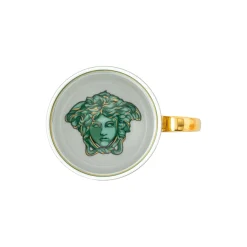 Mug with handle, green coin