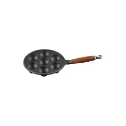 Munkepanne med trehåndtak 20 cm, matte black