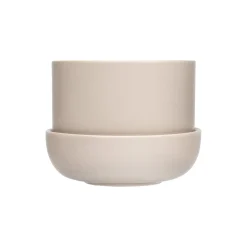 Nappula urtepotte med underskål liten, beige