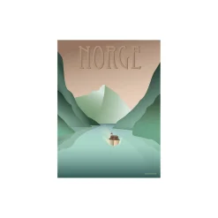 Norge Fjorden plakat, 40x30 cm