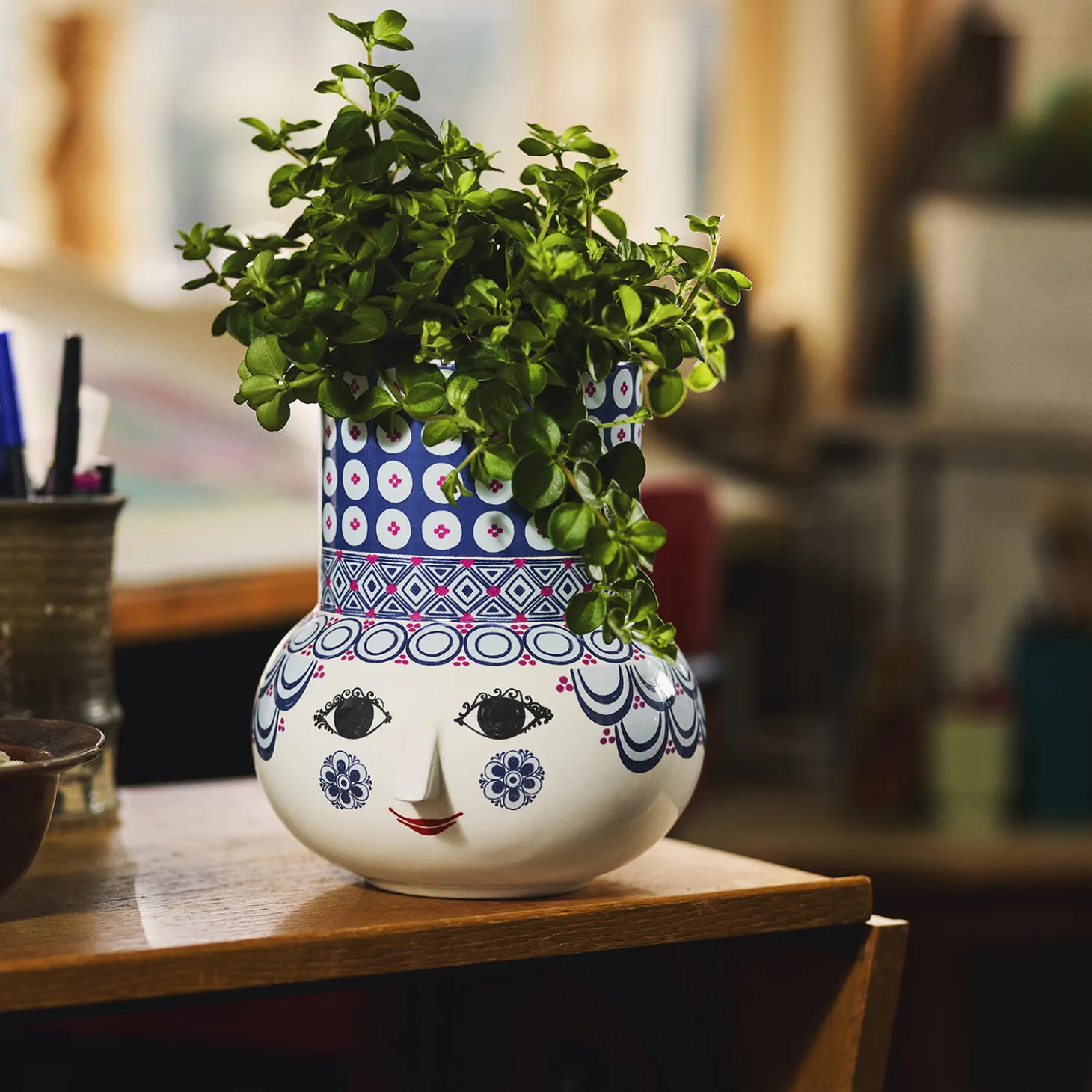 Olga Vase, blå