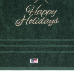 Original Towel Happy Holidays, juniper green/lt beige