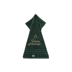 Original Towel Happy Holidays, juniper green/lt beige