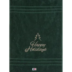 Original Towel Happy Holidays, juniper green/lt beige