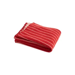 Outdoor Market Throw, beige with red stripe