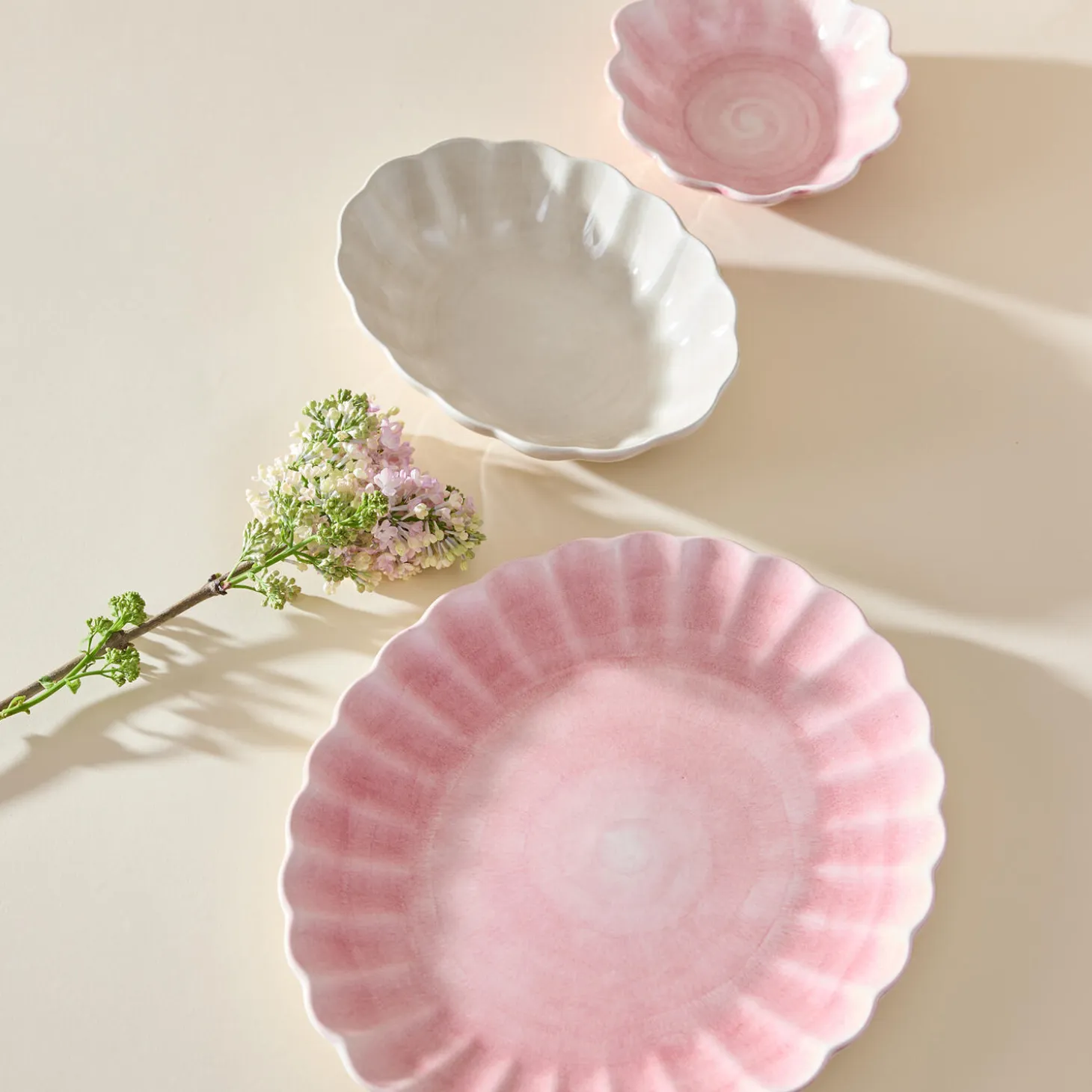 Oyster Fat 35x30 cm, light pink