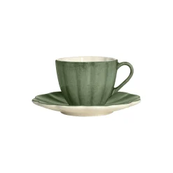 Oyster kopp & underskål 25cl, forest green