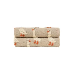 PAPERELLA BEIGE Boiled wool pledd 75x100cm