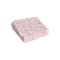 Pattern servietter, light pink/red grid