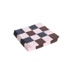 Pattern servietter lunch, light pink/bordeaux/black m check