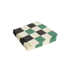 Pattern servietter lunch, off-white/green/black m check