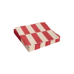 Pattern servietter, off-white/red