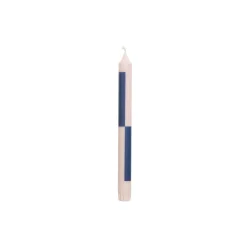 Pattern stearinlys, light pink/dark blue