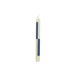 Pattern stearinlys, milky green/dark blue