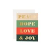 Peace, Hope, Love & Joy kort