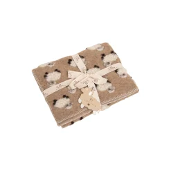 PECORELLA BEIGE Boiled wool pledd 75x100cm