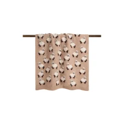 PECORELLA BEIGE Boiled wool pledd 75x100cm