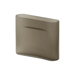 Ridge Vase, taupe/frosted glass