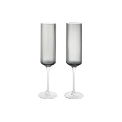 Ripple Champagne Flutes 2 stk., smoked grey