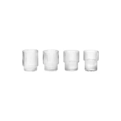 Ripple vannglass 4 stk., klar