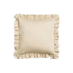 Sateen Frill pute, faded beige