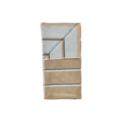 Sauna håndkle, camel/ice blue/olive green
