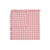 Serviett med frynser, pink small checks