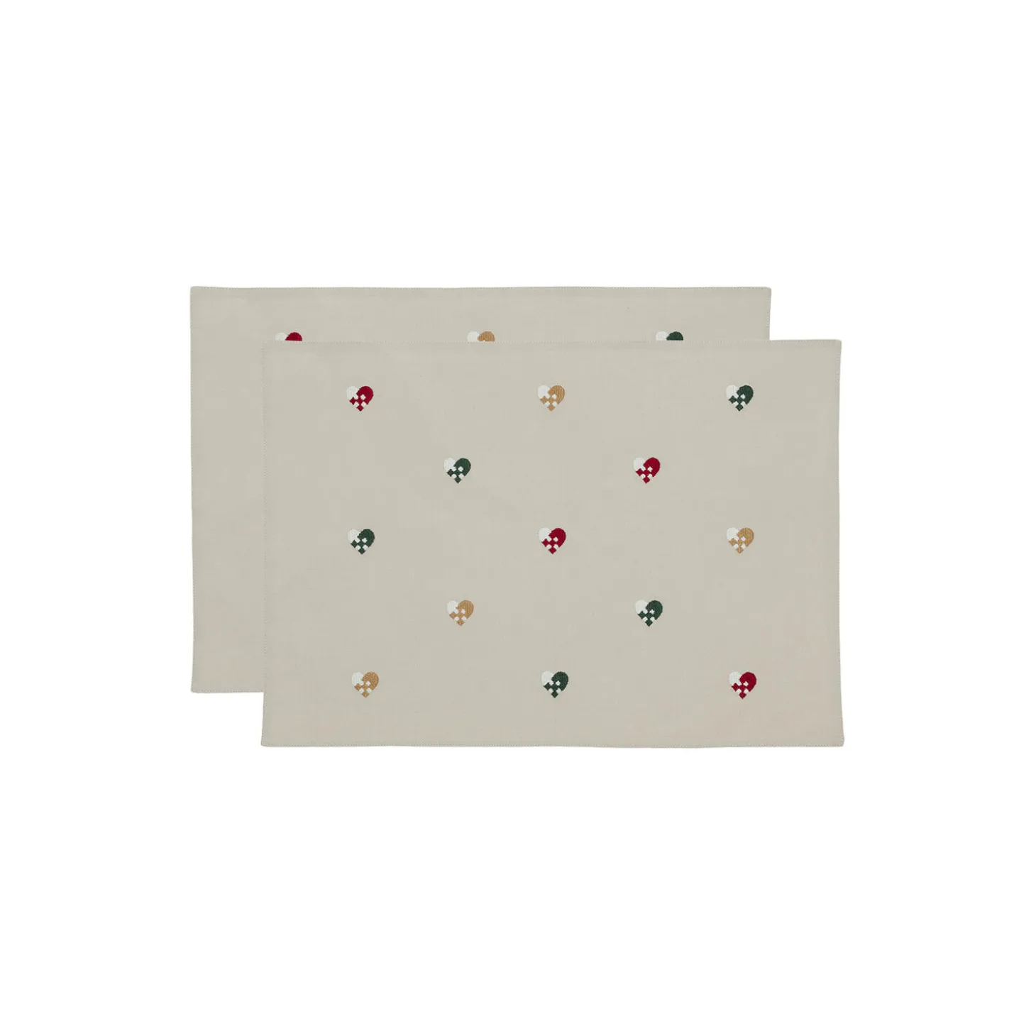 Servietter Christmas Hearts Embroidery 2-pak, rød